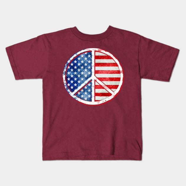 Peace USA Kids T-Shirt by LebensART